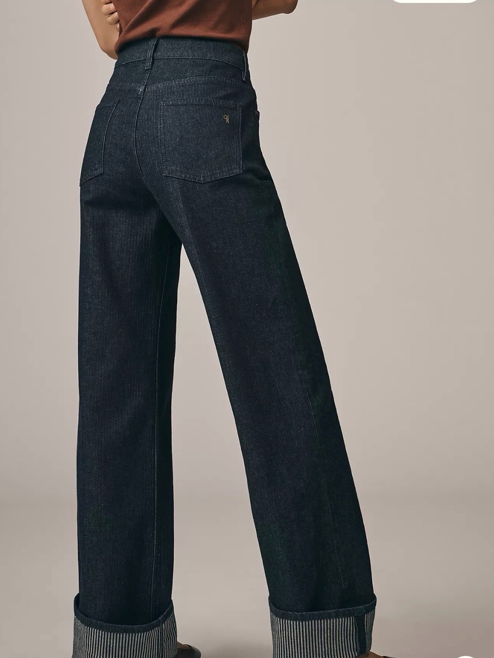 Anthropologie Pilcro High-Rise Wide-Leg Jeans in Dark Indigo - Picture 4 of 10